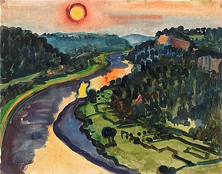 Die Elbe bei Königstein im Abendrot. 1951. by Johannes Kotte - Auction record, sale price, and art valuation. Compare with similar artists and explore comparable artworks.