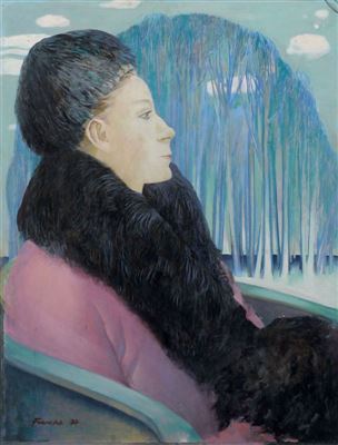Die Schlittenfahrt (Dame mit Pelzmuff).
