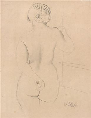 Stehender Rückenakt. Wohl frühe by Fritz Skade - Auction record, sale price, and art valuation. Compare with similar artists and explore comparable artworks.