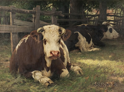 Repose, September Days in Normandy by William Henry Howe - Auction record, sale price, and art valuation. Compare with similar artists and explore comparable artworks.