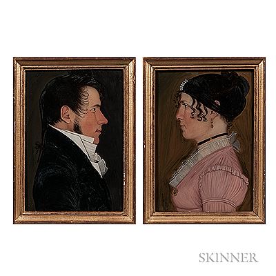 Portraits of Mr. and Mrs. Safford (pair)