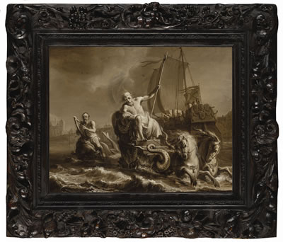 ARION AND THE DOLPHIN TOGETHER WITH POSEIDON; AN ALLEGORY OF THE RESCUE OF THE DUTCH REPUBLIC BY WILLEM OF ORANGE
