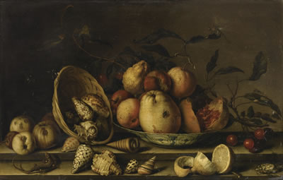 STILL LIFE WITH BASKET OF SHELLS, A PLATE WITH FRUITS AND INSECTS by Balthasar Van Der Ast - Auction record, sale price, and art valuation. Compare with similar artists and explore comparable artworks.