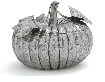 A large Italian silver pumpkin tureen