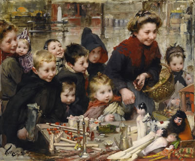 Sample artwork by Jean Jules Henry (GEO) Geoffroy (1853 - 1924), known for child portrait, figure and genre painting - View similar artists and auction records