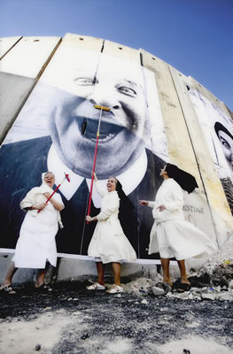 '28 MILLIMÈTRES: FACE 2 FACE, NUNS IN ACTION, SEPARATION WALL. SECURITY FENCE, PALESTINIAN SIDE, BETHLEHEM'