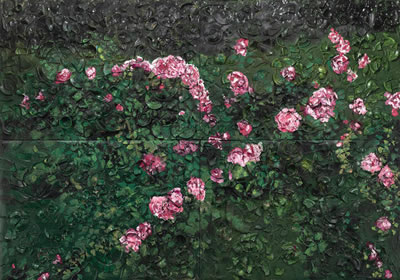 LARGE ROSE PAINTING (NEAR VAN GOGH'S GRAVE) by Julian Schnabel - Auction record, sale price, and art valuation. Compare with similar artists and explore comparable artworks.