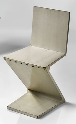 ZIG-ZAG CHAIR FROM THE BIRZA RESIDENCE, AMSTERDAM