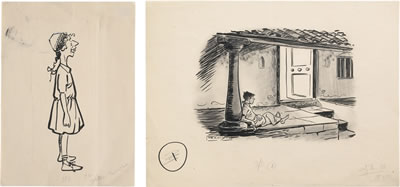Sample artwork by RK (Rasipuram Krishnaswamy) Laxman (1921 - 2015), known for newspaper comic strip artist, satire and caricature - View similar artists and auction records