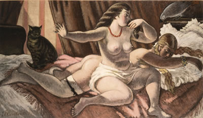 LES DEUX AMIES AU CHAT - RECTO SCÈNE RELIGIEUSE - VERSO