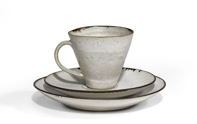 SET OF 9 TEACUPS, SAUCERS AND SIDE PLATES (27) by Lucie & Hans Rie & Coper - Auction record, sale price, and art valuation. Compare with similar artists and explore comparable artworks.