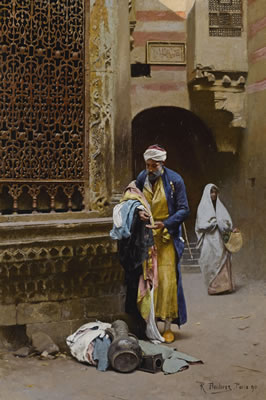 MERCHANT BEFORE THE SABIL OF NAFISA AL-BAYDA, CAIRO by Raphael Ambros - Auction record, sale price, and art valuation. Compare with similar artists and explore comparable artworks.