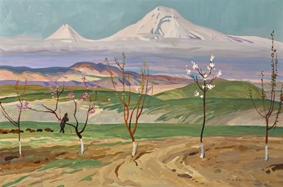 Sample artwork by Albert Papikyan (1926 - 1997), known for portraits, landscapes, and thematic pictures - View similar artists and auction records