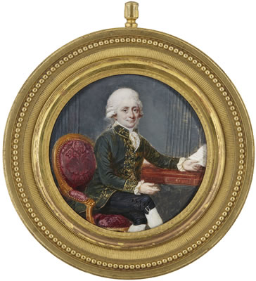 PORTRAIT OF A GENTLEMAN SEATED AT A DESK, CIRCA 1785