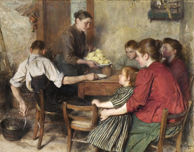 THE FRUGAL MEAL by Emile Friant - Auction record, sale price, and art valuation. Compare with similar artists and explore comparable artworks.