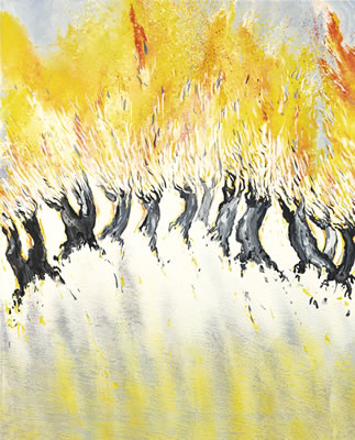 WHITE TREEPAINTING BURNING NR. 3, 1988/89