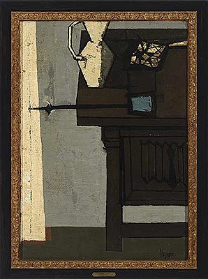 Interior con mesa y jarra
