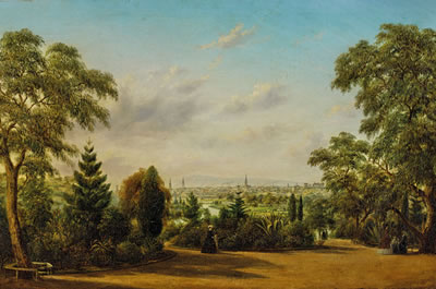 Melbourne from the Botanical Gardens 1865