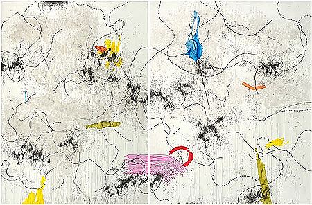 Sample artwork by Mongezi Ncaphayi (Born 1983), known for music inspired abstract image painting, collage, mixed media - View similar artists and auction records