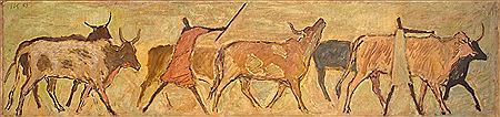 Cattle Frieze by Fritz Krampe - Auction record, sale price, and art valuation. Compare with similar artists and explore comparable artworks.