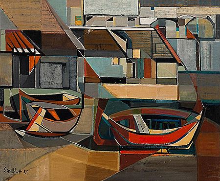 Sample artwork by Sidney Goldblatt (1919 - 1979), known for painting, sculpture - View similar artists and auction records