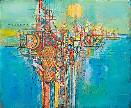 Abstract Cityscape by Dirk Adriaan Meerkotter - Auction record, sale price, and art valuation. Compare with similar artists and explore comparable artworks.