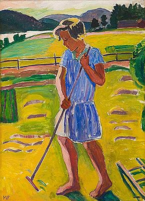 Girl Raking