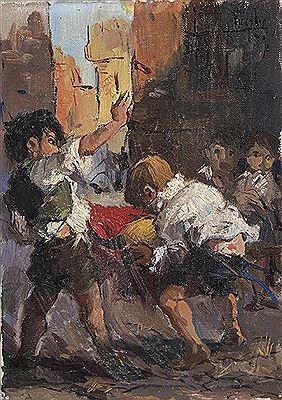 Jugando en la calle. 1959