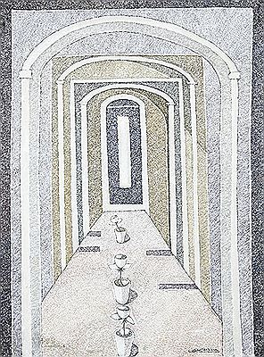 Arcos y vasos con rosas. 1973