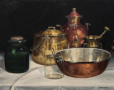 STILL LIFE WITH POTS & VESSELS