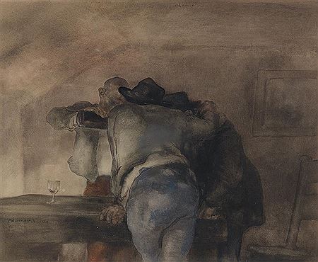 Bar Scene by Edmund Blampied - Auction record, sale price, and art valuation. Compare with similar artists and explore comparable artworks.