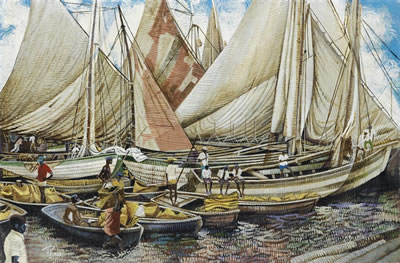 Haitian Dock Scene.