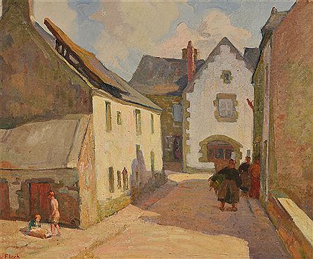 "Rue animée dans le quartier de Keridruff à Pont Croix"