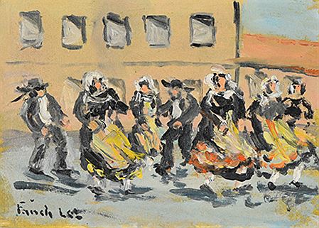 "Danse Bretonne à Dol-de-Bretagne", "Retour au port, Le Guilvinec", "Marché aux poissons à Concarneau", "Le port au Croisic" et "Pêche à pied à l'Ile-aux-Moines" (5) by Fanch Lel - Auction record, sale price, and art valuation. Compare with similar artists and explore comparable artworks.