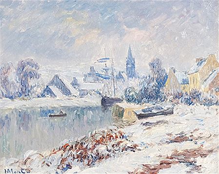 "Quimper, Locmaria sous la neige"