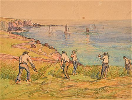 "Fenaison aux environs de Doëlan"