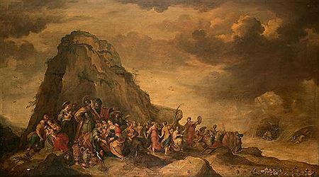 Moi¨se et les enfants d’Israe¨l chantant et dansant apre`s le passage de la Mer Rouge