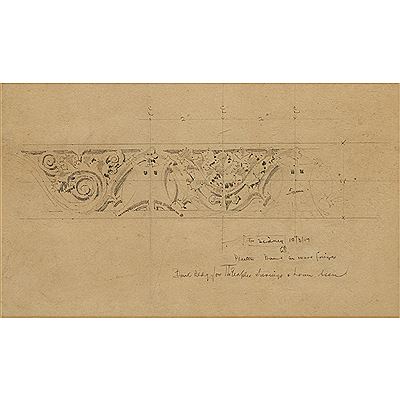 Peoples' Savings and Loan Association Bank Building design for a plaster band in wood frieze Sidney, Ohio, 1917