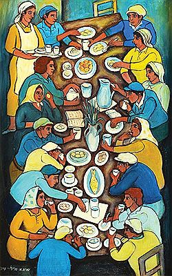 Passover Seder, 1949 by Shraga Weil - Auction record, sale price, and art valuation. Compare with similar artists and explore comparable artworks.