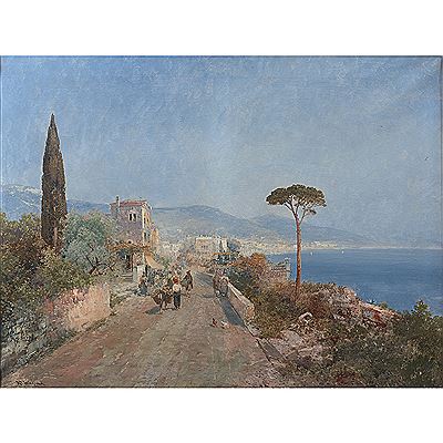 Sample artwork by Karl Theodor Wagner (1856 - 1921), known for landscape and coastal view paintings - View similar artists and auction records