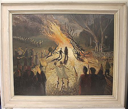 'BONFIRE AND PAGEANT TO CELEBRATE THE FESTIVAL OF BRITAIN'