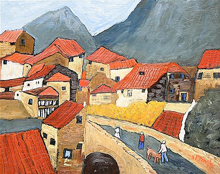 Sample artwork by Stephanie Dingle (1926 - 2017), known for naive, simplified style - View similar artists and auction records