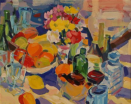 "Still Life with Wine and Fruit"
