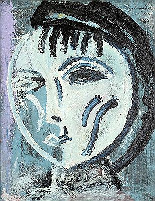 ''Young Woman in Blue and White''