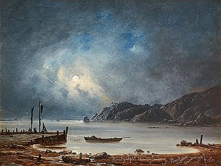 A harbour at moonlight