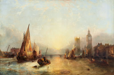 View over the River Thames and the Palace of Westminster