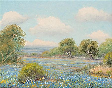 "Texas Bluebonnets" by Pedro Lazcano - Auction record, sale price, and art valuation. Compare with similar artists and explore comparable artworks.