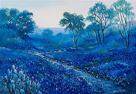 "Bluebonnet Evening" by Hardy Martin - Auction record, sale price, and art valuation. Compare with similar artists and explore comparable artworks.
