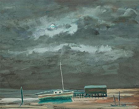 "Moonlight on the Coast" by Robert Kenson Reed - Auction record, sale price, and art valuation. Compare with similar artists and explore comparable artworks.