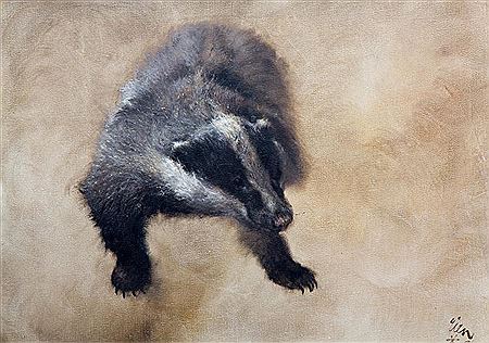 A badger by Rien Poortvliet - Auction record, sale price, and art valuation. Compare with similar artists and explore comparable artworks.